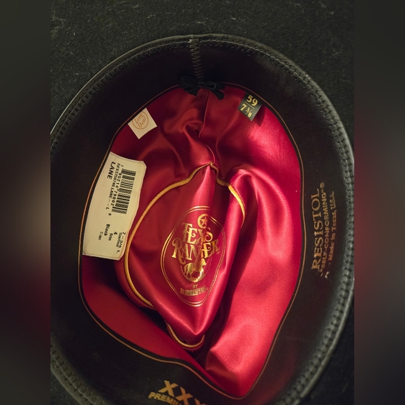 Resistol Texas Ranger  Black Hat XXX Premium Wool Size 7 3/8- 59 - Picture 11 of 16